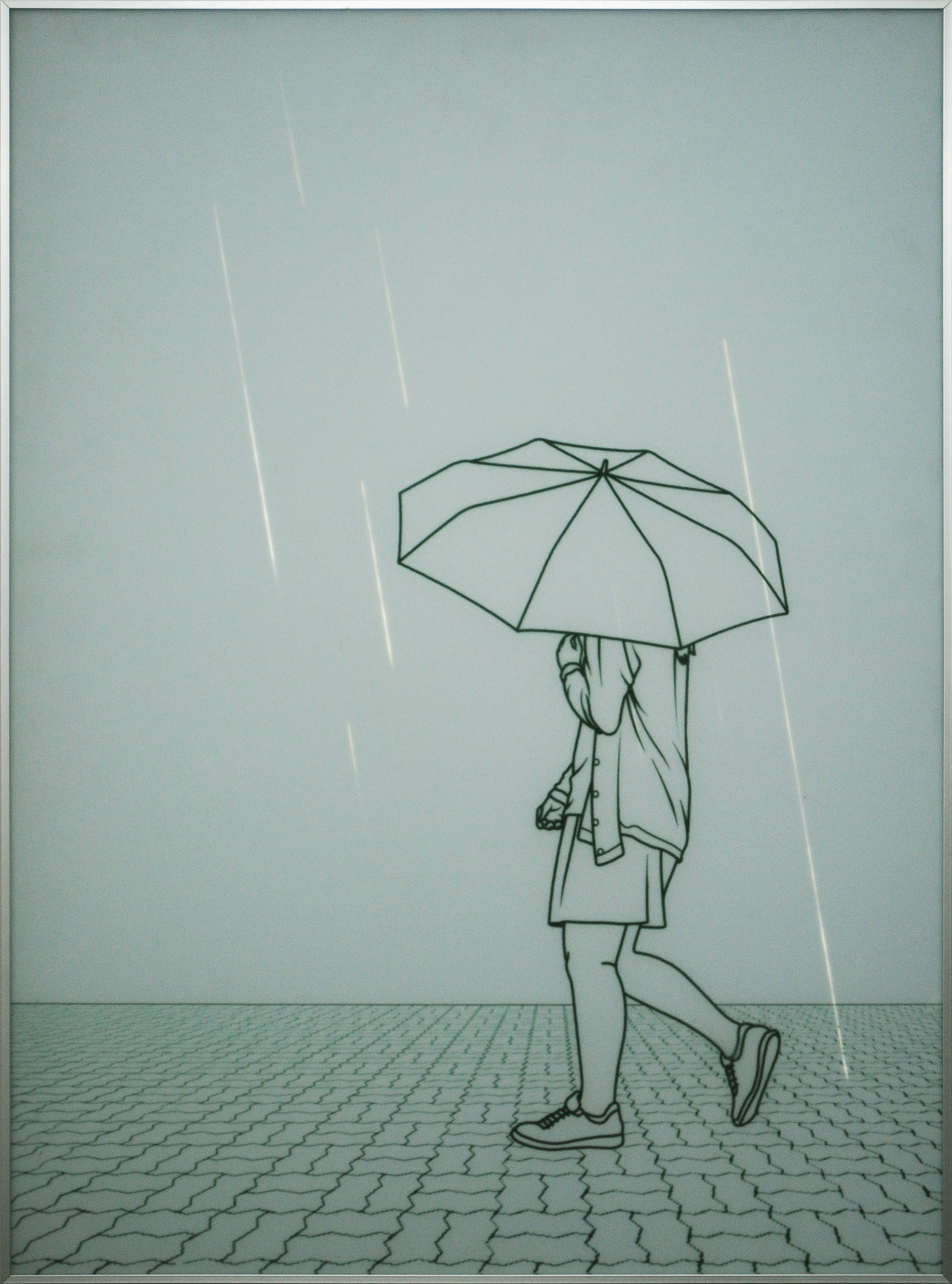 The space with rain